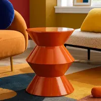 Dmora Ilam - Runder Couchtisch, 40x50x40h cm, Orange