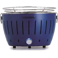 LotusGrill S Small G280 Tiefblau Holzkohle Tischgrill raucharm mit USB-Anschluß