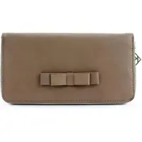 Markenlos Kristy.X Damen Leder Geldbörse Portemonnaie lang, Hand Italy (Taupe)