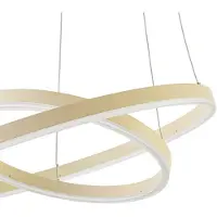 Arcchio LED-Hängeleuchte Albiona, beige, 2 Ringe, Ø 60 cm