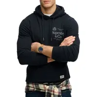 Superdry für Herren. M2014716A Sweatshirt mit Kapuze 1954 Company Relaxed marineblau (XL), Lässig, Baumwolle