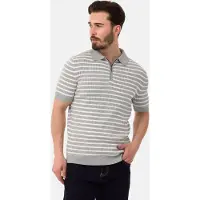 Cipo & Baxx T-Shirt "CT751", Herren, Gr. M, grau, Obermaterial: 95% Baumwolle CO. 5% Elasthan EL., gestreift, regular fit, Shirts T-Shirt, gerade geschnitten
