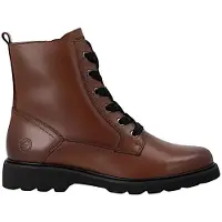 Remonte Schnürboots , Damen, Gr. 36, braun, Leder, Basic, Schuhe Schnürboots, Schnürstiefelette, Profilsohle, Blockabsatz