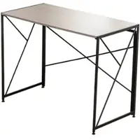 OKWISH Schreibtisch mit Metallbeinen, Schlichtes Design, Computertisch 99x50x75 cm,Platzsparend, für kleine Wohnungen,Natur