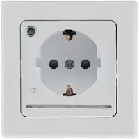 Chilitec DELPHI Schutzkontakt-Steckdose mit LED weiß, 250V/ 16A, Licht mit Sensor