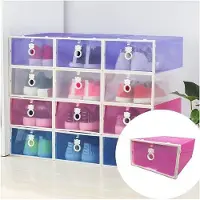 OEM Stapelbare Schuhbox 4-teilig Rosa Kunststoff