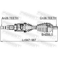FEBEST Antriebswelle 2714s40rh Vorderachse rechts für VOLVO