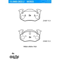 Ate Bremsbelagsatz, Scheibenbremse 13046038222 für RENAULT
