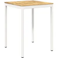 Syfax Gartenbar-Tisch Weiß 80 x 80,5 x 105 cm Massivholz Akazie