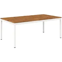 Syfax Gartentisch Natur und Weiß 196 x 100,5 x 75 cm
