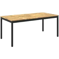 Syfax Gartentisch Weiß gewaschen und Schwarz 180 x 88,5 x 75 cm