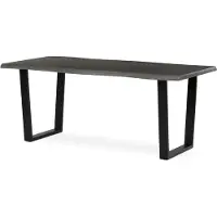Autronic Stůl jídelní 180x90x75 cm MDF deska Nachbildung šedý dub kovová nohy ve tvaru U černý matný
