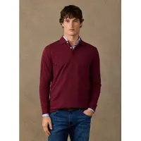 Hackett London für Herren. HM5500058 Heritage H Small Logo Poloshirt langarm bordeauxrot (XL), Lässig, Baumwolle, Klassisch