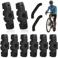 OEM Bremsscheiben für Fahrräder - 8 Stück - Felg-Bremse - Bremsschuhe - Straßenbremsscheiben mit 2 Bremsschutzhauben - Bremsscheiben-Set - Schijfrem - Für Stadt- und Mountainbike - Schwarz