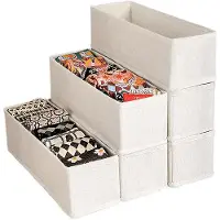 OEM Kleine Stoffen Lade-Organizer 6er Pack Lichtbeige