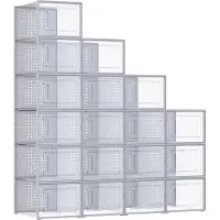OEM Schuhboxen-Set 18-teilig transparent-grau