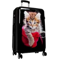 Markenlos Reisekoffer mit Katzenmotiv 77 cm 94 Liter 4 Rollen Bunt