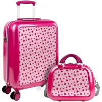 Markenlos Leicht Koffer Set Polycarbonat Reisekoffer Set für Flugreisen - Dauerhaft Hartschalenkoffer Set - Kofferset Hartschale mit TSA Kombinationsschloss - Robuster und Leichter Reisekoffers, Fuchsia