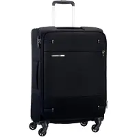 Markenlos Base Boost - Weichgepäck Koffer 66 cm, Trolley mit 4 Rollen, TSA-Schloss, Leicht und erweiterbar, 67,5 L, Schwarz
