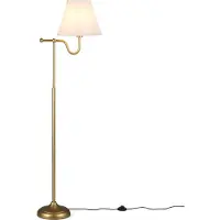 Costway Stehlampe 158cm mit Stoffschirm, Stehleuchte mit Fußschalter, beschwerter Standfuß & E27-Fassung, Standleuchte, Leselampe Bodenlampe vintage