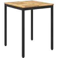 Syfax Gartentisch Weiß gewaschen und Schwarz 60 x 60,5 x 75 cm