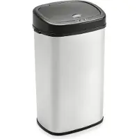 SVITA Sensor-Mülleimer 58L Edelstahl Mülleimer mit Sensor Abfalleimer Silber