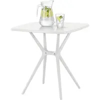BellaFurn Becky quadratischer Gartentisch 72 x 72 cm | Farbe: Weiß | Abmessungen: 72x72x76 cm