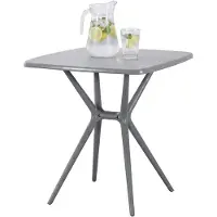 BellaFurn Becky quadratischer Gartentisch 72 x 72 cm | Farbe: grau | Abmessungen: 72x72x76 cm