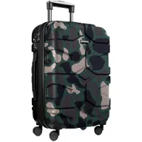 Markenlos X-Kölln - Handgepäck, 55 x 40 x 23 cm, TSA, 4 Rollen, 50 Liter, Reisekoffer, Hartschalenkoffer, Rollkoffer, Camouflage matt