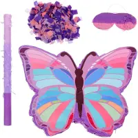 Markenlos Schmetterlings-Piñata mit Stock für Geburtstagsfeiern und Mottopartys