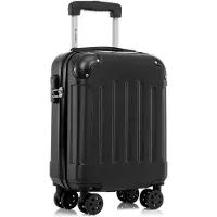 Markenlos Kabinenkoffer mit abnehmbaren Rollen, schwarzer Trolley für Handgepäck, Hartschalenkoffer mit 4 Rollen 360°