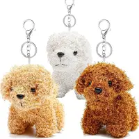 Sonstiges Kleine Kuscheltiere Hündchen Plüschtier mit Schlüsselanhänger 12cm 3 Stück Braun Weiß Hellbraun