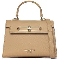 Marc Ellis Damenhandtasche mit Twist-Lock-Verschluss, Kunstleder und 20x14 cm Rosa antico e Oro chiaro UNICA IRIS_M-NUDE-L.GOLD