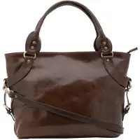 I Fratelli Firenze Damenhandtasche aus echtem Rindsleder Abnehmbare Schulterriemen ROSSO UNICA 43x28x12 cm 5579-Rosso