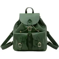 I Fratelli Firenze Damen Rucksack Echtleder Rindsleder Verstellbarer Kordelzug Braun Dark Brown B UNICA 37x30x13 cm 5547-Tmoro