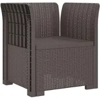 vidaXL 1-Sitzer Sessel mit Kissen Rattan-Look PP Hellgrau