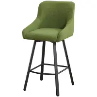 Sonstiges Barhocker 360° drehbar Hochlehner mit Fußstütze 66,5 cm Grün Stoff 1er Set