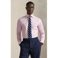 Ralph Lauren für Herren. 712B15310003 Hemd Custom Fit mit rosa Textur (42), Lässig, Baumwolle, Klassisch, Langarm