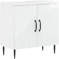 vidaXL Waschbeckenschrank HAARLEM Hochglanz Weiß 59,5 x 31,5 x 59 cm