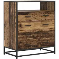 Syfax Schubladenschrank 4-Schublade Altholz 70 x 41 x 83,5 cm