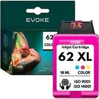 Evoke HP 62 XXL Farbpatrone, kompatibel mit Officejet 5740, 200, 252, 5740, 8040, Envy 5540, 5640, 5660, 7640, C2P07AE