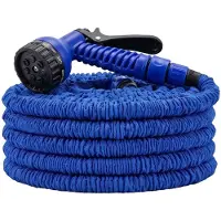 Avizar , Dehnbarer Gartenschlauch 30m mit Spritzpistole, Blau