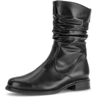 Gabor Stiefelette , Damen, Gr. 38, schwarz, Kalbsleder, unifarben, Schuhe Stiefelette, Blockabsatz, Kurzstiefel mit Innenreißverschluss, G-Weite