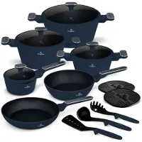 Berlinger Haus BH8382, Gemischtes Set, Blau, Aluminium, Titan Pro, Grau, Silber, Glas