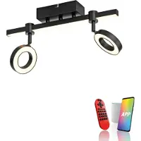 JUST LIGHT . LED-Deckenlampe LOLAsmart Bileda, 2-fl., schwarz