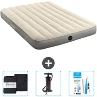 Intex Airbed - Doppelbett - 137 x 191 x 25 cm - Beige - Im Lieferumfang enthalten Spannbettuch - Pumpe en Reperaturset