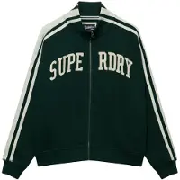 Superdry für Damen. W2012163A Sweatshirt Athletic Applq Lose Zip Track grün (XL), Lässig, Baumwolle