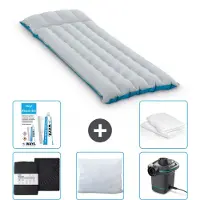 Intex Campingmatte – 1 Person – 67 x 184 x 17 cm – Blau – im Lieferumfang enthalten Spannbettuch - Küssen - Pumpe - Reperaturset en Kissenschutz