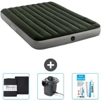 Intex Luftbett - 2 Personen - 152 x 203 x 25 cm - Grün - Spannbettuch - Pumpe en Reperaturset