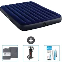 Intex Luftbett – 2 Personen – 152 x 203 x 25 cm – Blau – im Lieferumfang enthalten Spannbettuch - Pumpe en Reperaturset
